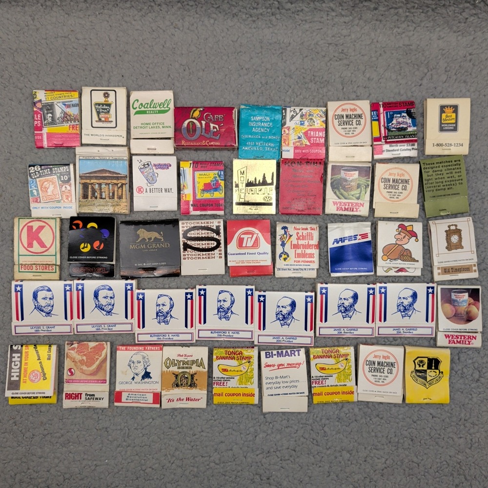 44 Vintage Matchbook Lot Random Restaurant Hotel Casino Bar MGM Grand Collection